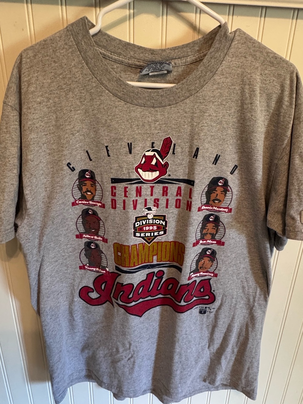 Vintage 90s Lee Sport Cleveland Indians 1995 Division Champions T-Shirt Large